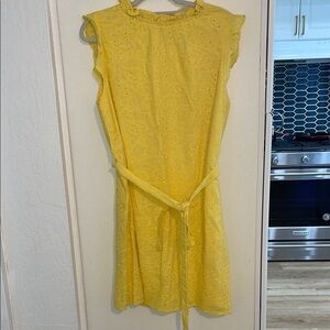 Nanette Lepore Yellow Eyelet Midi Dress